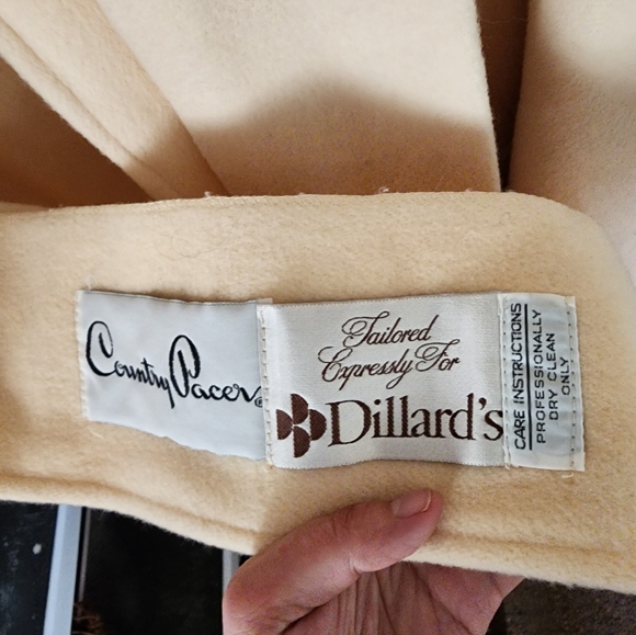 "COUNTRY PACER BY DILLARDS" WOMEN'S 70'S/80'S WINTER COAT - CREAM - Picture 6 of 6